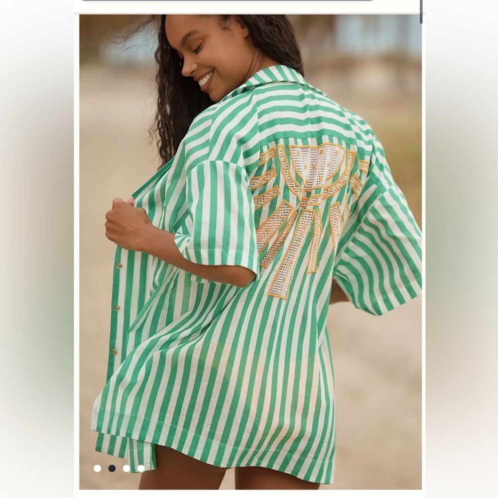 Anthropologie Celandine Oversized Buttondown Shirt